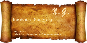 Neuhaus Gergely névjegykártya